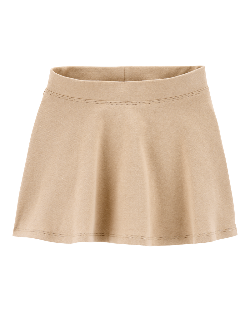Toddler Ponte Knit Uniform Skort - Khaki, image 1 of 6 slides