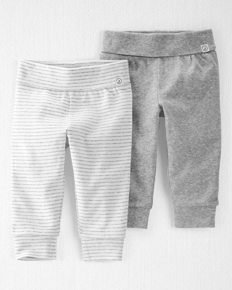 Baby Organic Cotton Grow-With-Me Joggers, image 1 of 5 slides