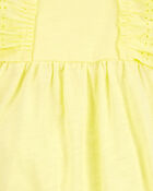 Baby Girl Eyelet Flutter-Sleeve Romper -Yellow, image 3 of 4 slides