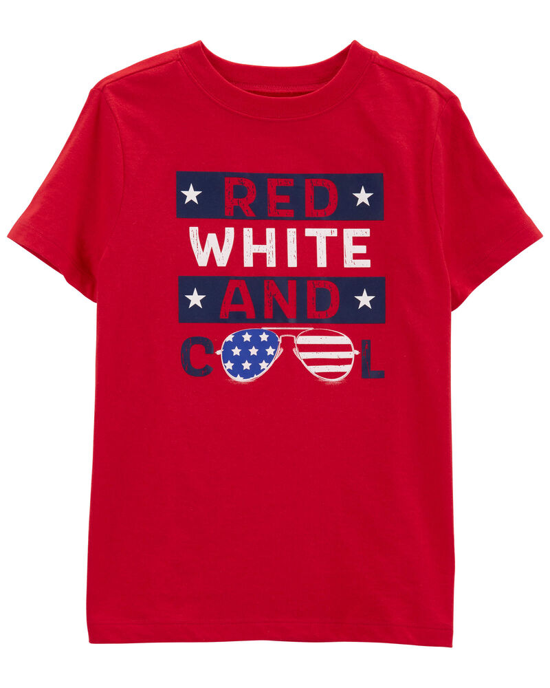Red, White And Cool Graphic Tee, image 1 of 2 slides