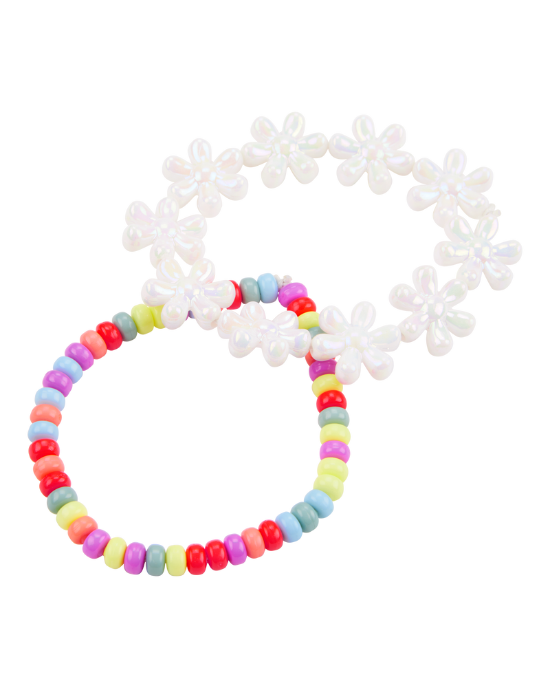 2-Pack Floral Beaded Bracelets, image 1 of 1 slides