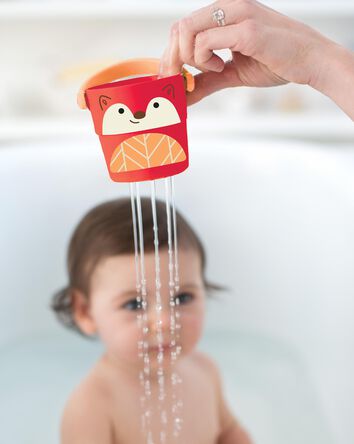 Zoo Stack & Pour Buckets Baby Bath Toy, 