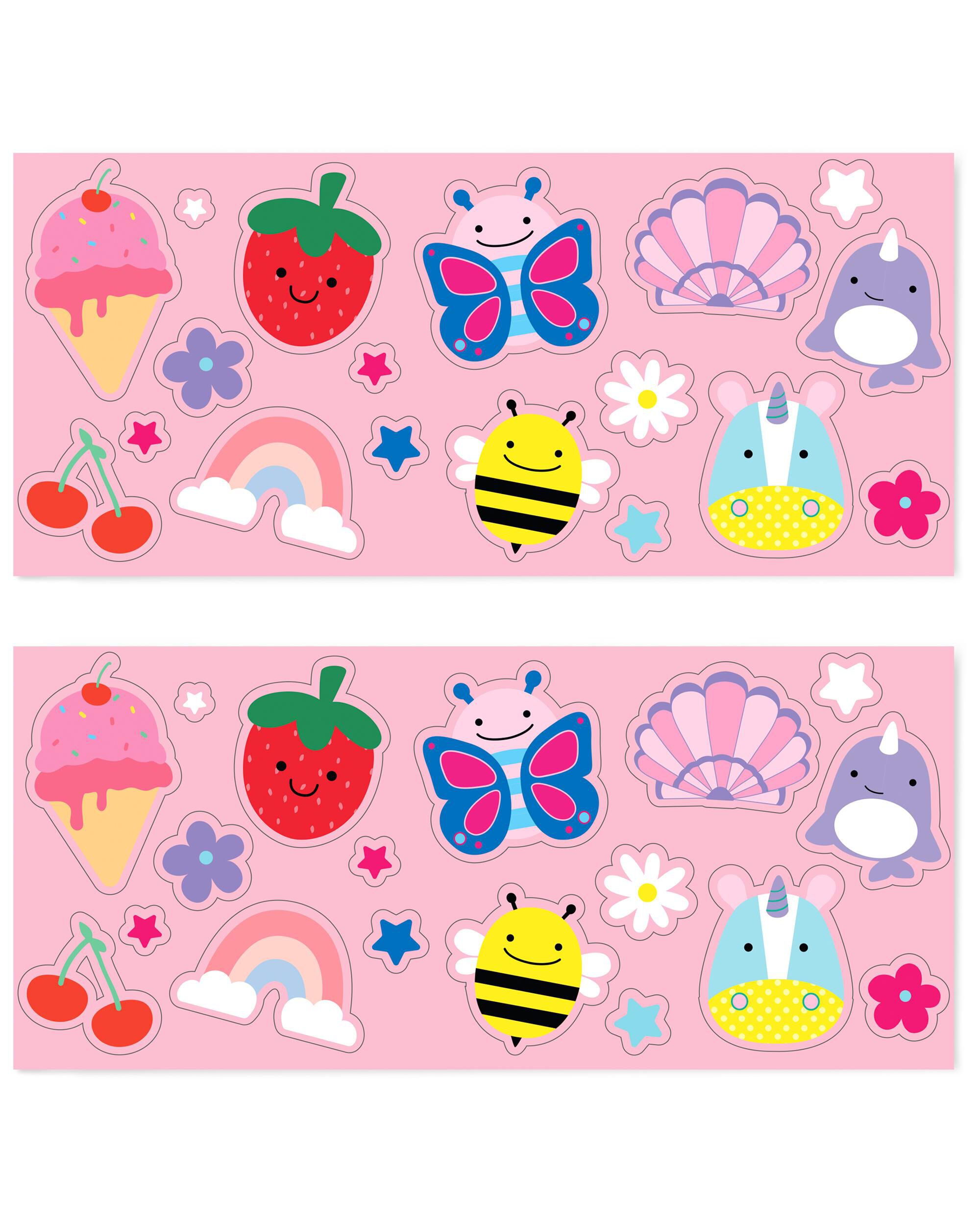 Stainless Steel Canteen Bottle With Stickers - Pink, image 4 of 4 slides