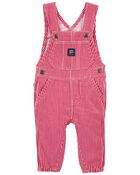 Baby Stretchy Hickory Stripe Overalls, image 1 of 3 slides