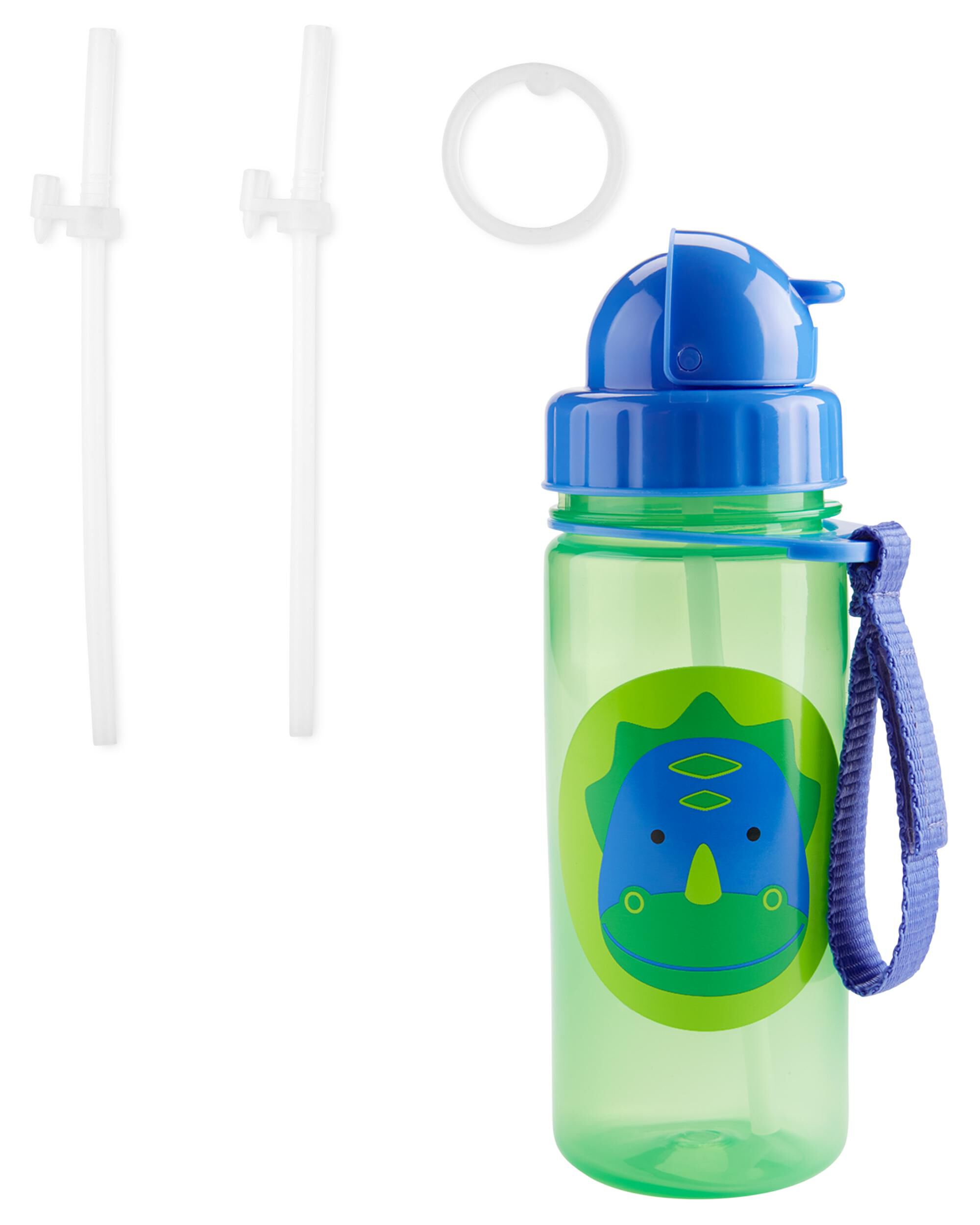 Dino ZOO Straw Bottle 2 Extra Straws 13 oz Dino skiphop