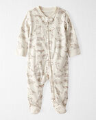 Baby Organic Cotton Animal-Print Sleep & Play Pajamas, image 1 of 4 slides