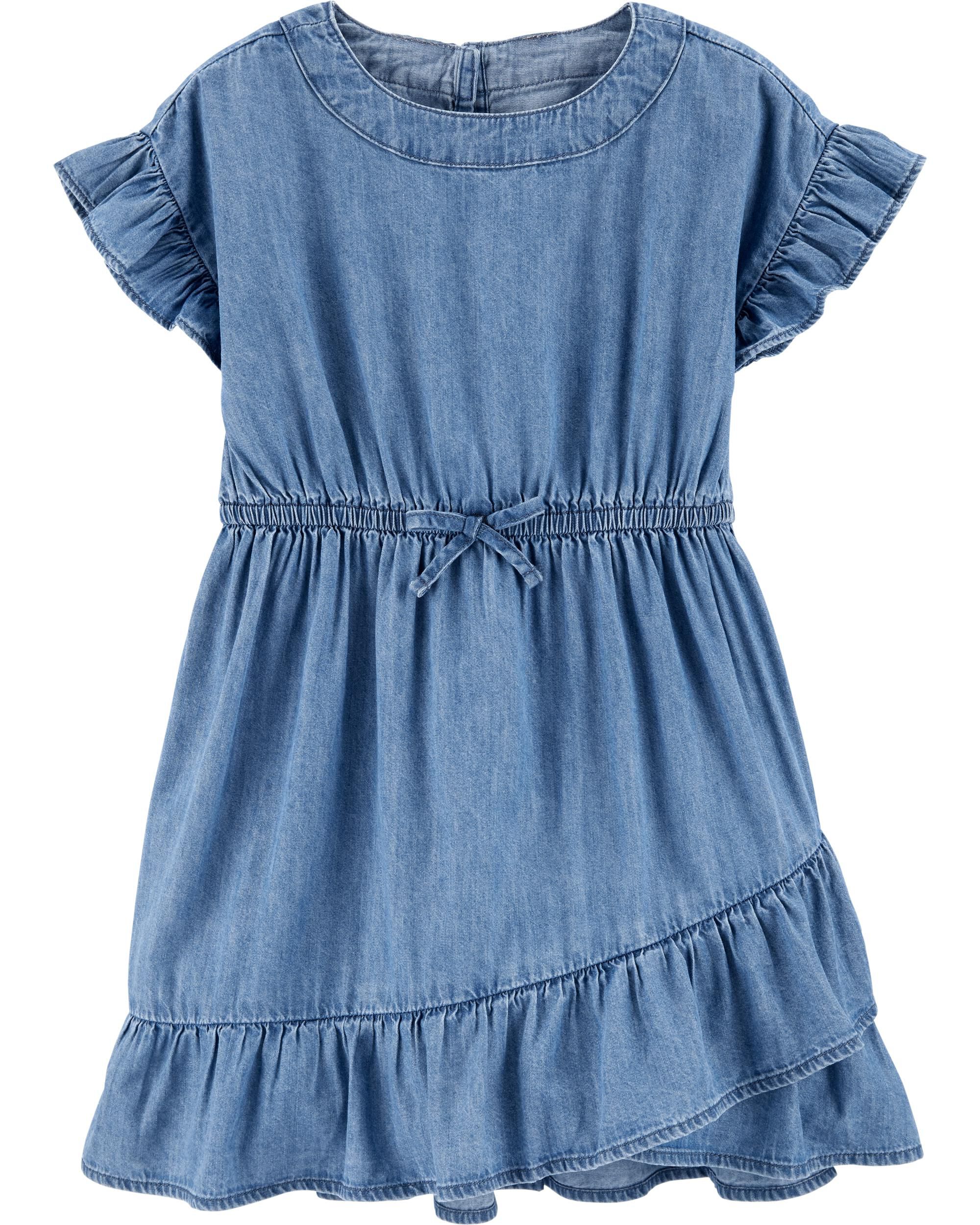 ruffle denim dress