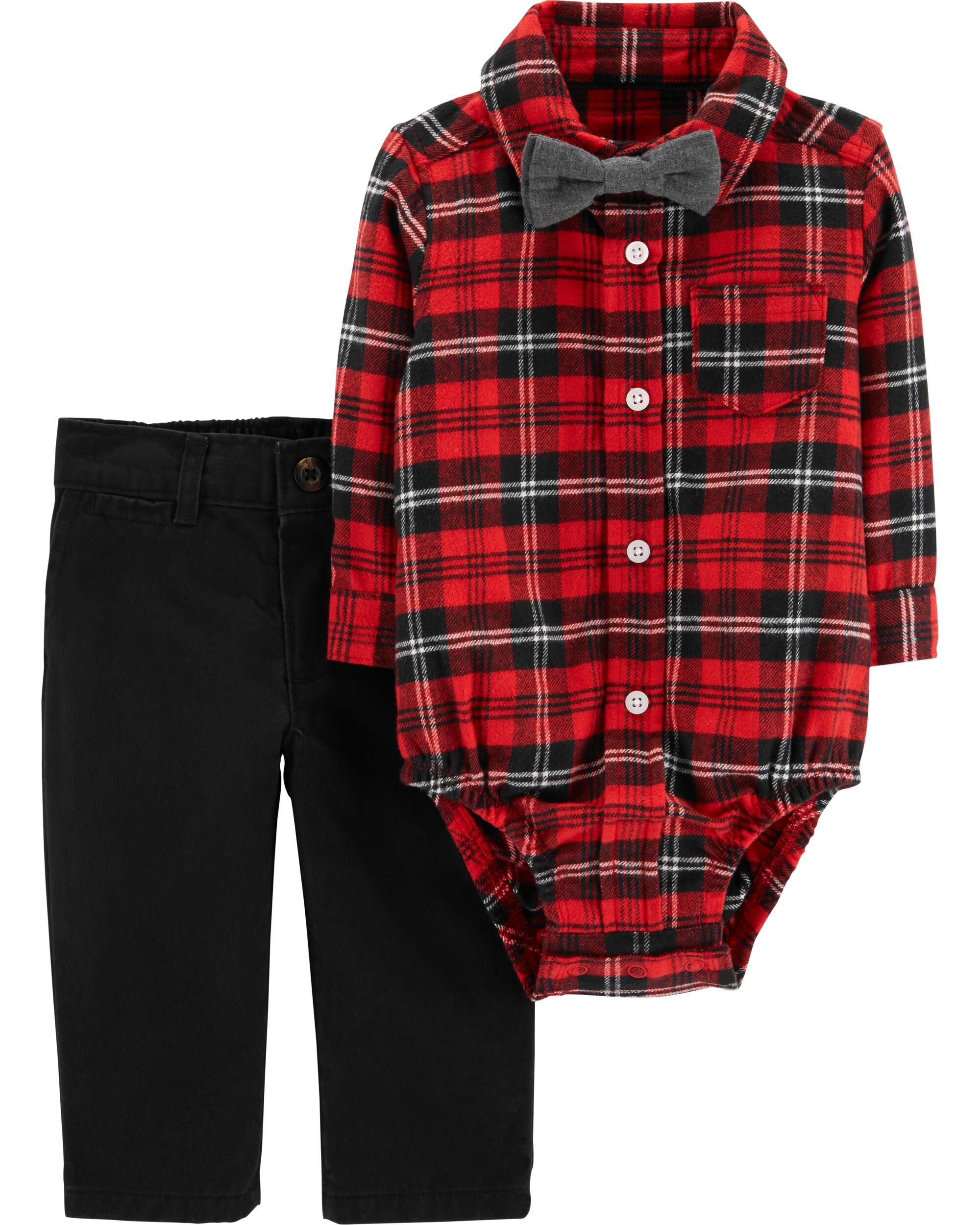 Carters Boys 3-Piece Dress Me Up Set with Bow tie Size 12M Green