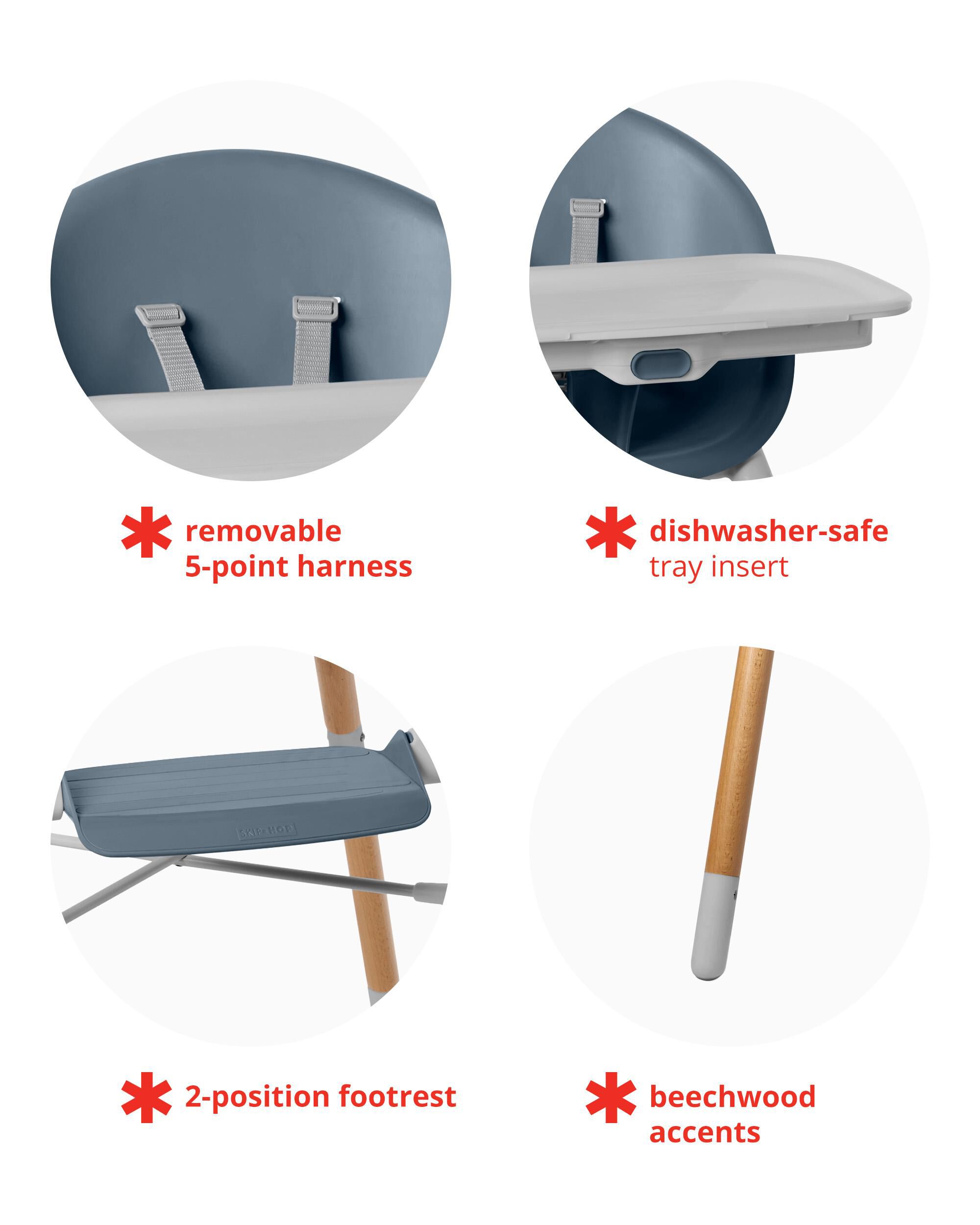 EON 4-in-1 High Chair - Slate Blue, image 3 of 4 slides
