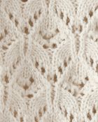 Baby Girl Organic Cotton Pointelle Sweater, image 3 of 4 slides