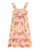 Kid Floral Smocked Midi Dress, image 1 of 4 slides