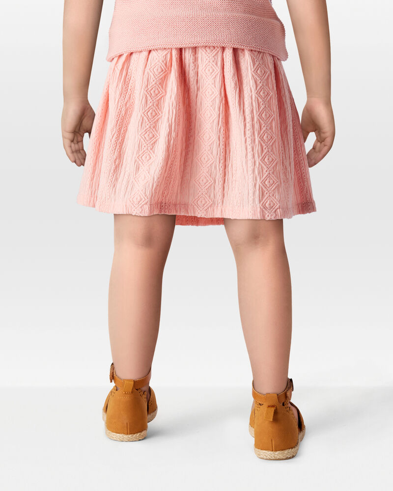 Toddler Crochet Pull-On Skort - Pink, image 3 of 6 slides