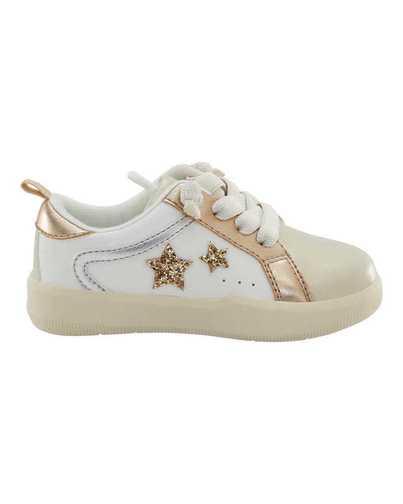 Toddler Metallic Star Sneakers - Gold, image 2 of 7 slides