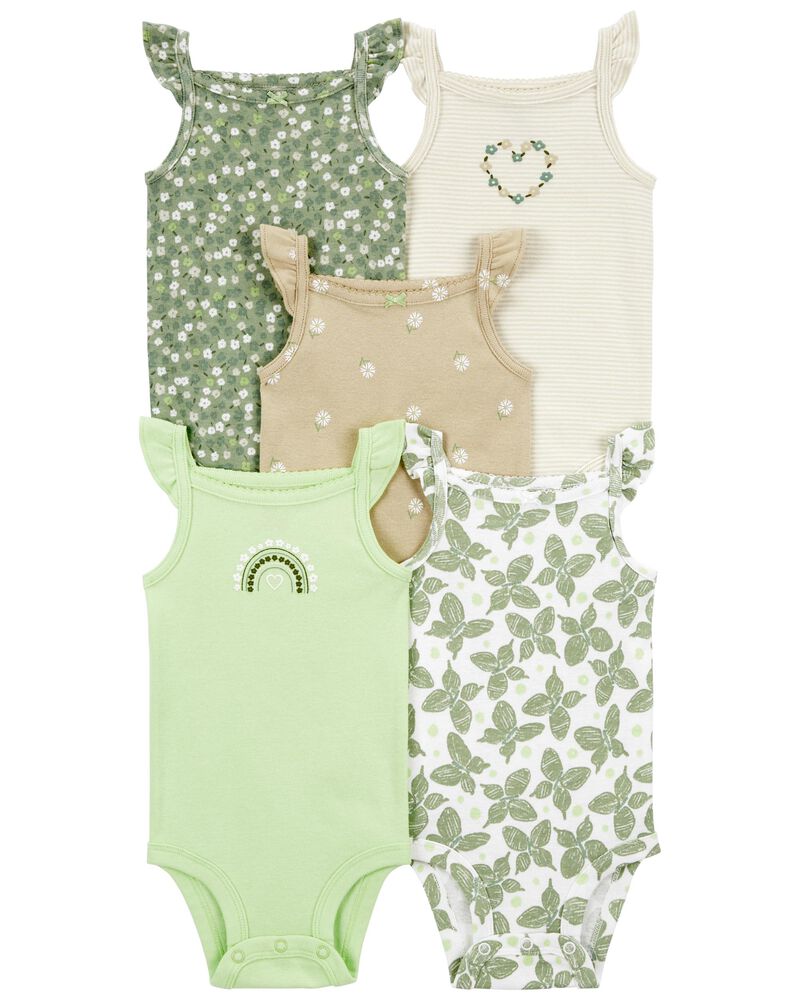 Baby 5-Pack Butterfly Flutter Bodysuits, image 1 of 7 slides