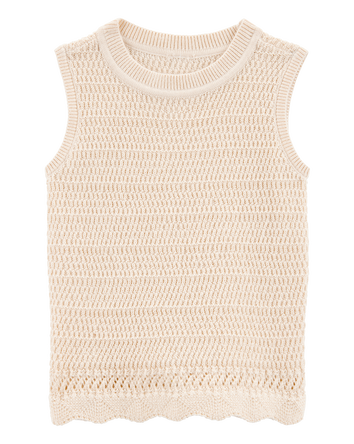 Baby Crotchet Knit Tank - Ivory, 