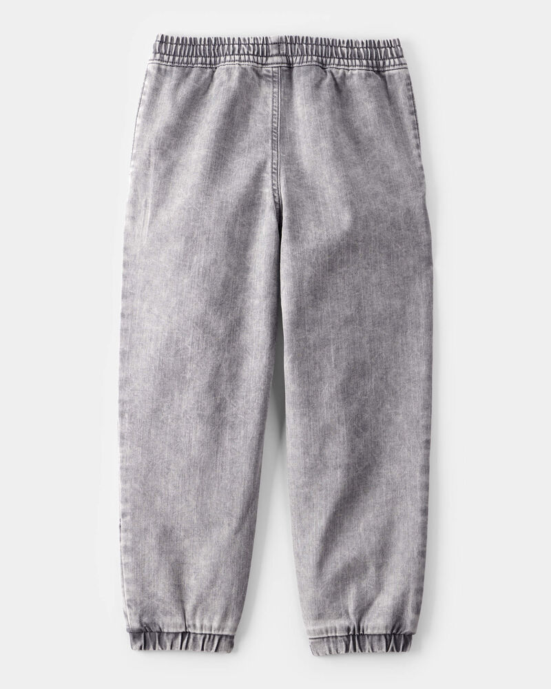 Kid Tapered Iconic Denim Drawstring Joggers -  Volcano Wash, image 2 of 4 slides