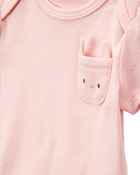 Baby Girl 5-Pack Floral Bunny Short-Sleeve Cotton Bodysuits - Pink, image 2 of 8 slides