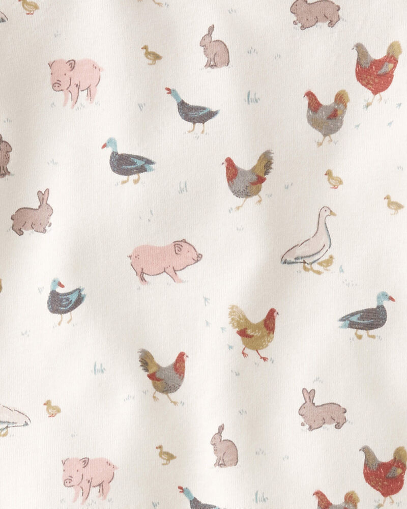Baby Organic Cotton Pajamas Set in Farm Animals, image 3 of 4 slides