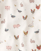 Baby Organic Cotton Pajamas Set in Farm Animals, image 3 of 4 slides