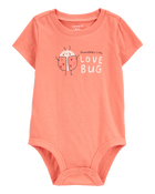 Baby Grandma's Little Love Bug Short-Sleeve Bodysuit - Peach, image 1 of 3 slides