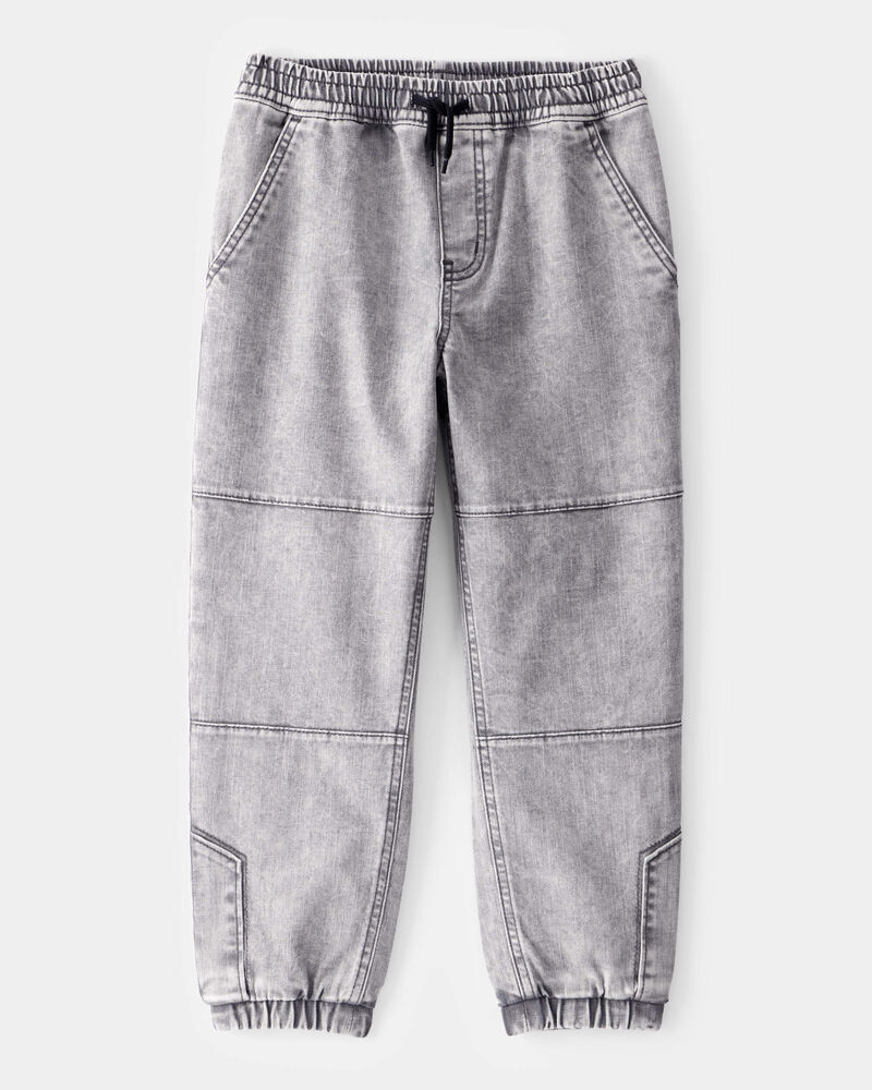 Kid Tapered Iconic Denim Drawstring Joggers -  Volcano Wash, image 1 of 4 slides