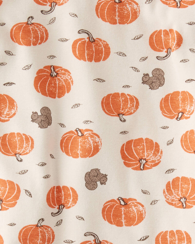 Toddler Organic Cotton Pajamas in Harvest Pumpkins Print, image 3 of 5 slides