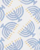 Adult 2-Piece Hanukkah 100% Snug Fit Cotton Pajamas, image 2 of 3 slides