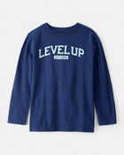 Boys Level Up Long-Sleeve Graphic Tee - Navy, image 1 of 3 slides