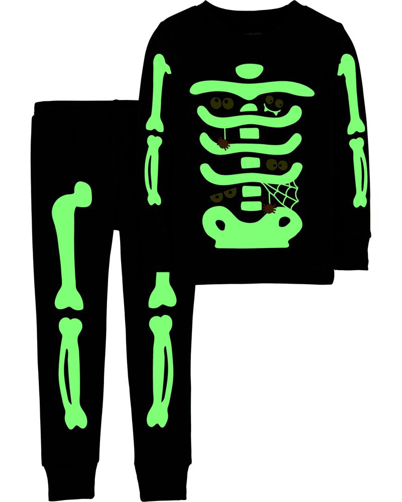Baby 2-Piece Glow Skeleton 100% Snug Fit Cotton Pajamas, image 2 of 5 slides
