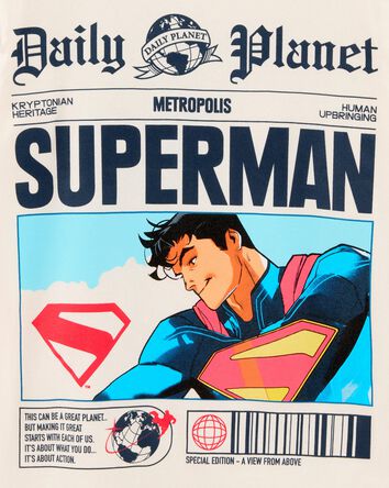 Kid Super-Man Newspaper Tee - Ivory, 