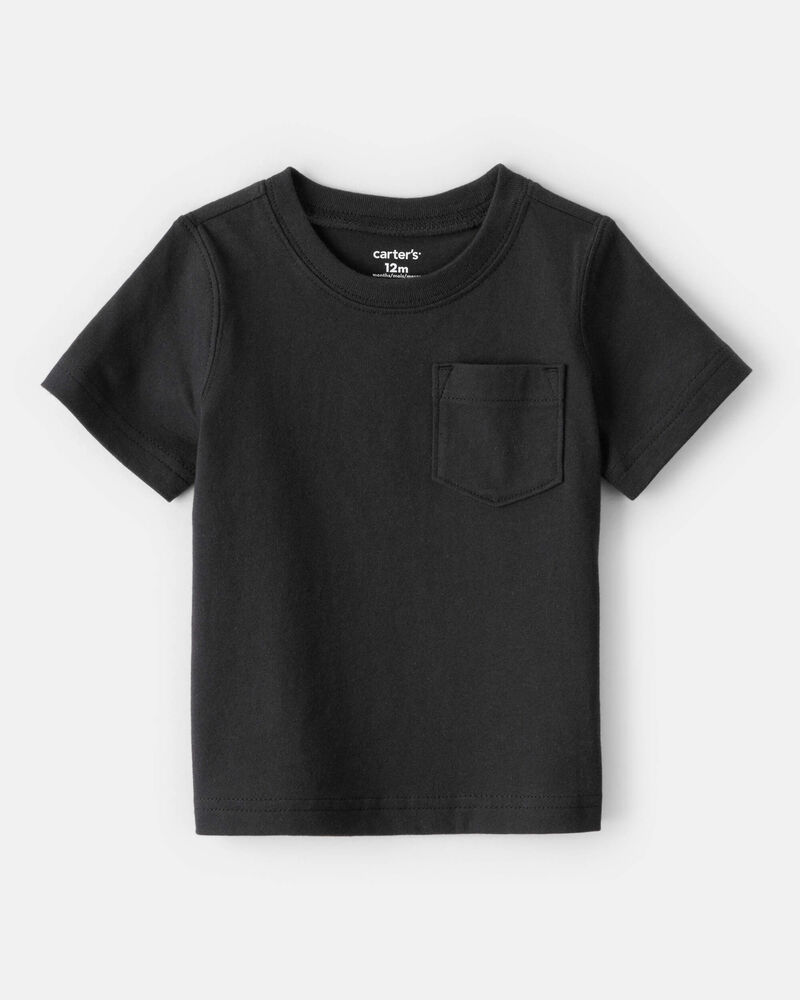 Baby Solid Short-Sleeve Tee - Black, image 3 of 4 slides