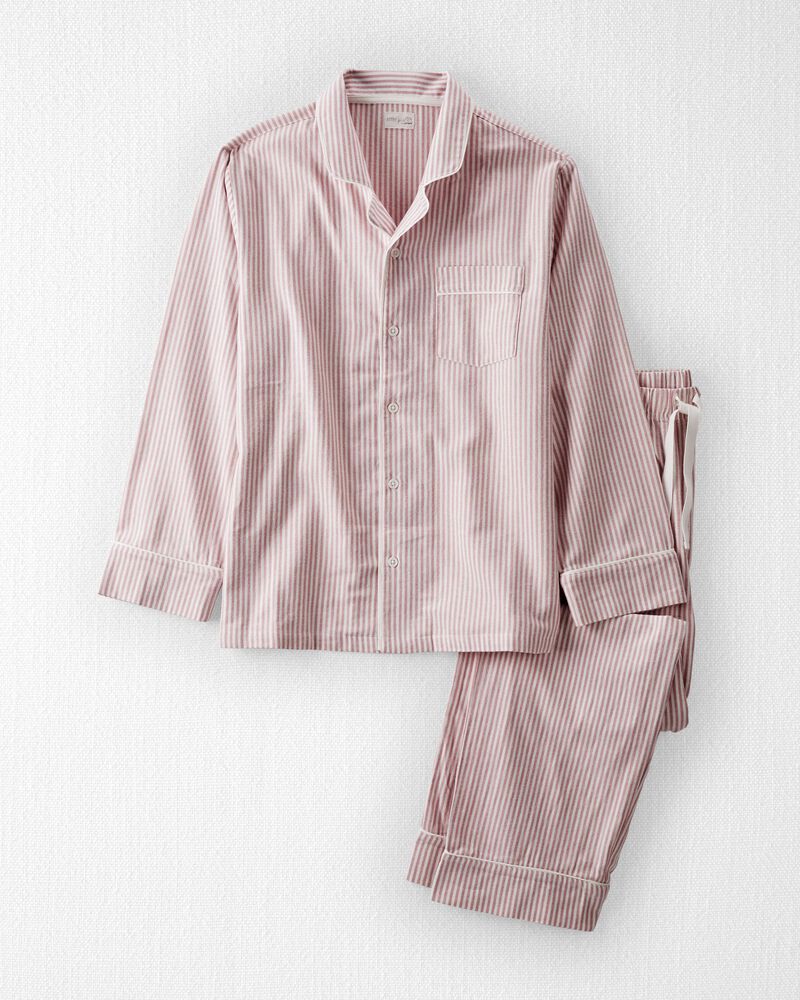 Adult  Women's Organic Cotton Button-Front Pajamas Set, image 1 of 4 slides
