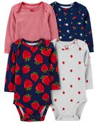 Baby 4-Piece Long-Sleeve Bodysuits, image 1 of 7 slides