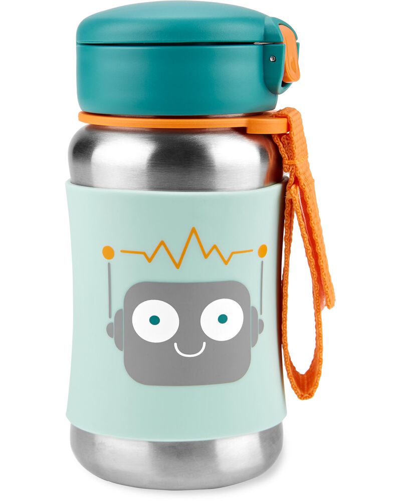 Spark Style Stainless Steel Straw Bottle - Robot, image 1 of 5 slides