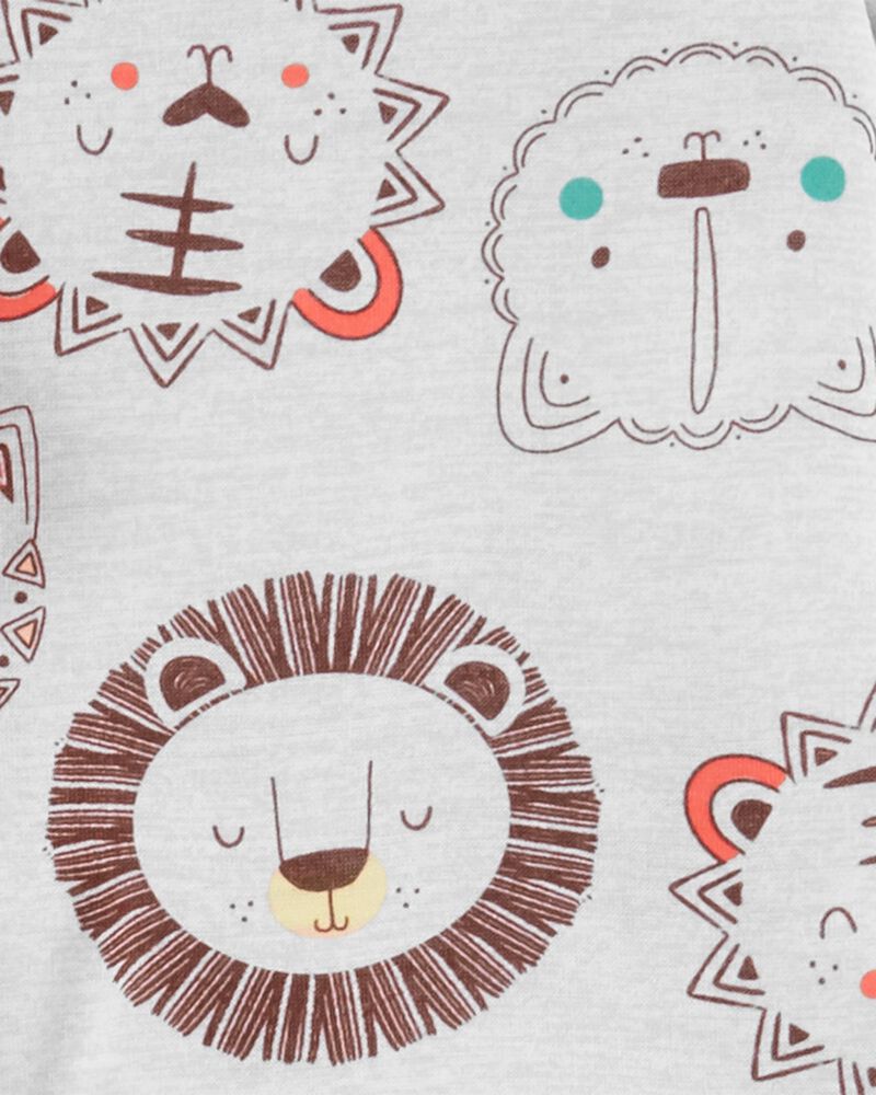 Toddler 4-Piece Lion Loose Fit Poly Pajamas, image 3 of 4 slides