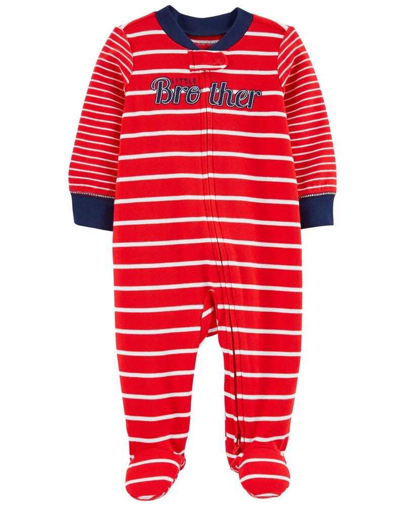 Baby Brother 2-Way Zip Cotton Sleep & Play Pajamas, image 1 of 3 slides