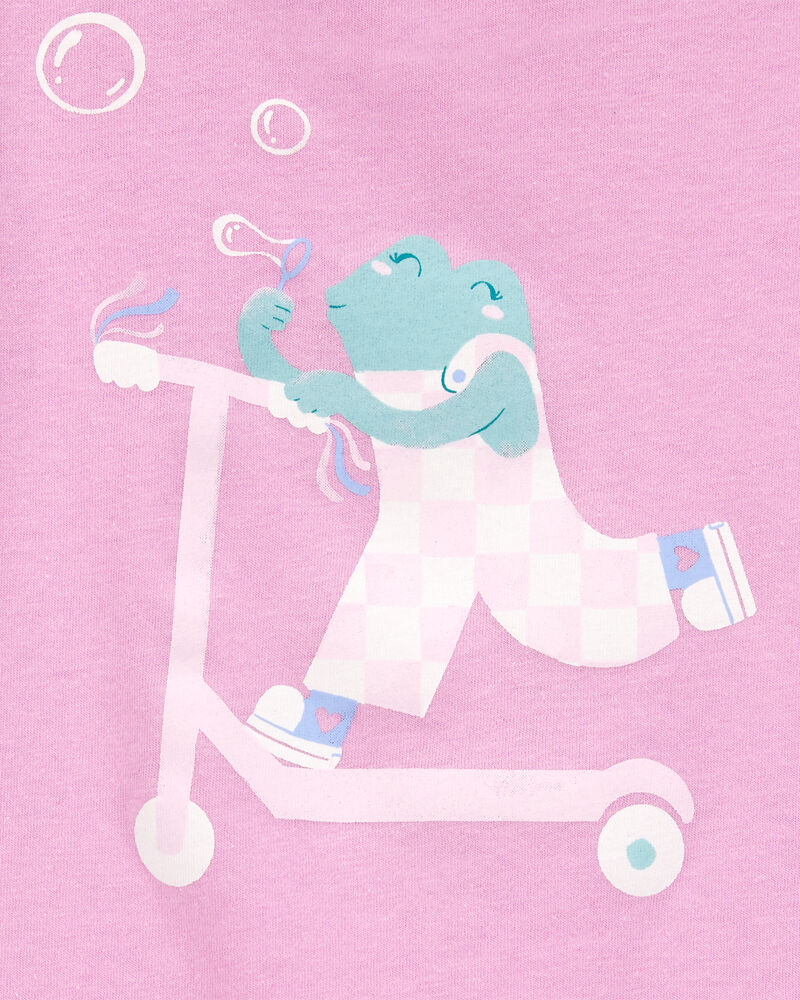 Toddler Girl Scooter Frog Short-Sleeve Graphic Tee - Pink, image 2 of 3 slides