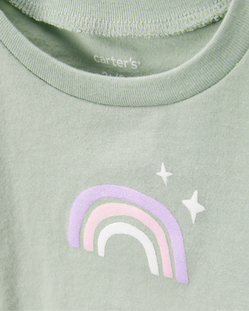 Toddler Girl Rainbow Short-Sleeve Graphic Tee - Olive, image 2 of 4 slides