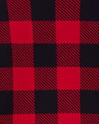 Kid 2-Piece Buffalo Check Fleece Coat Style Pajamas, image 2 of 3 slides