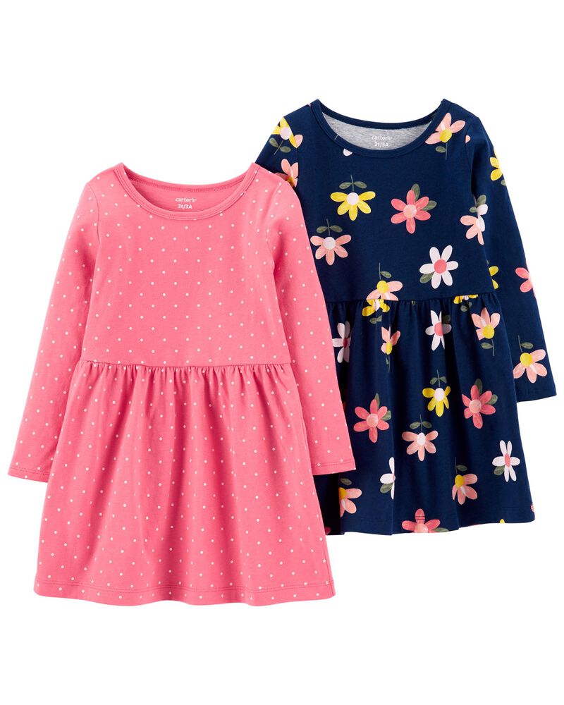 Toddler 2-Pack Jersey Dresses, image 1 of 3 slides