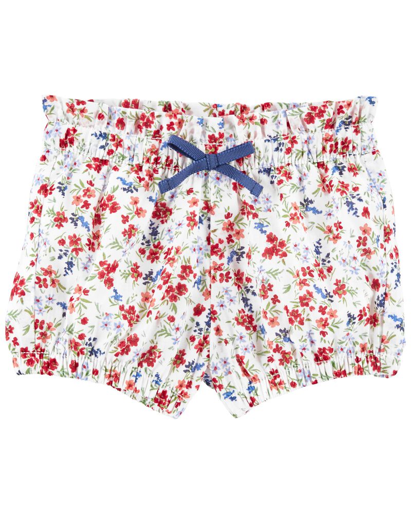 Baby Floral Print Paperbag Bubble Shorts, image 1 of 2 slides