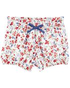 Baby Floral Print Paperbag Bubble Shorts, image 1 of 2 slides