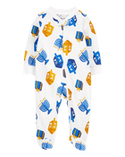 Baby Hanukkah 2-Way Zip Cotton Sleep & Play Pajamas, image 1 of 4 slides