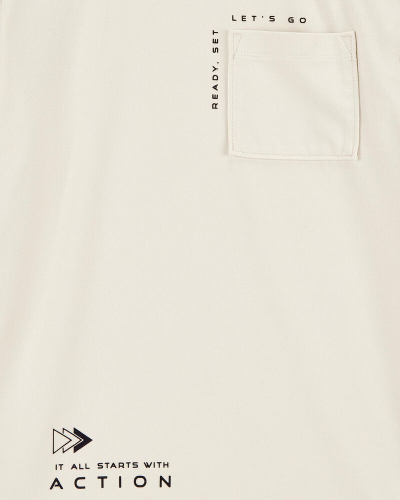 Kid Short-Sleeve Active Tee - Ivory, image 2 of 3 slides