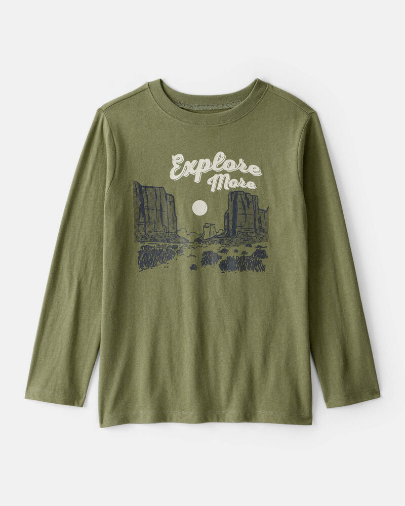 Boys Explore Long-Sleeve Graphic Tee - Green, image 1 of 3 slides