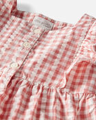 Toddler Gingham Top Made With Organic Cotton, image 2 of 3 slides
