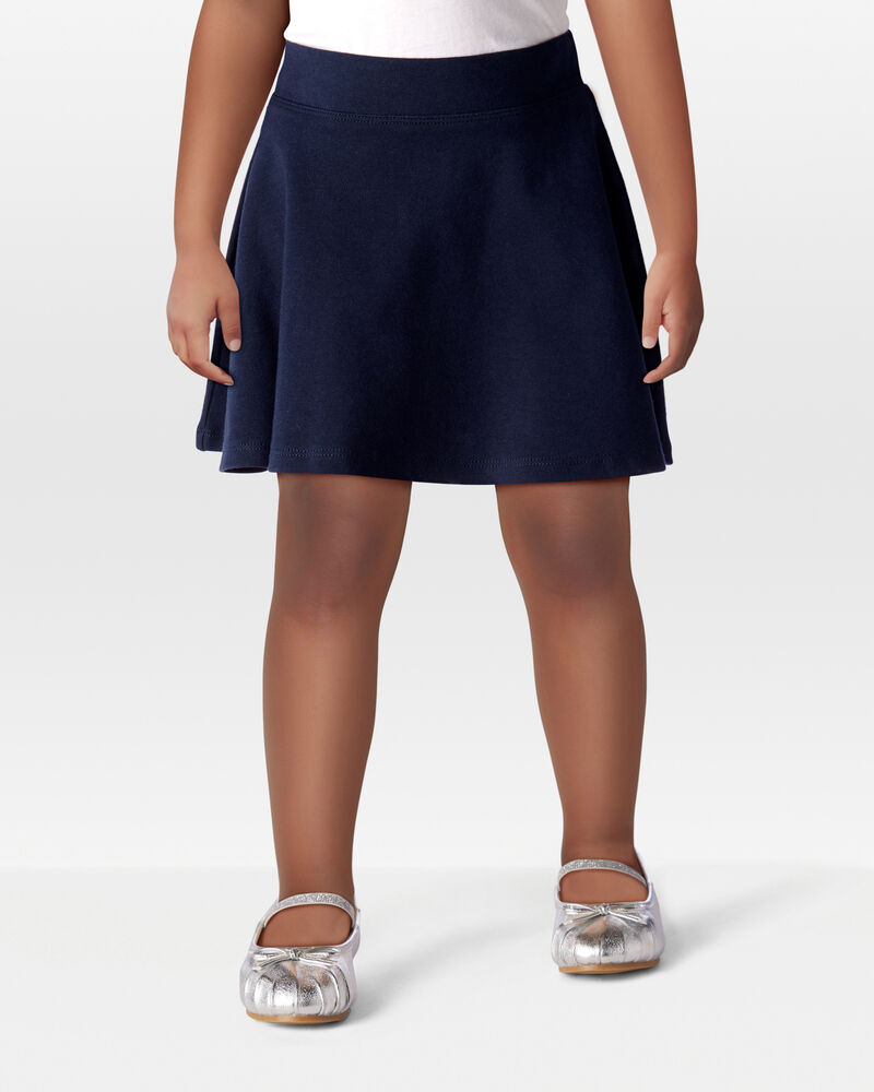 Toddler Ponte Knit Uniform Skort - Navy, image 2 of 5 slides