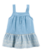 Baby  Heart Drop Print Tank - Blue, image 1 of 3 slides