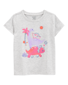 Toddler Girl Dinosaur Short-Sleeve Graphic Tee - Grey, image 1 of 3 slides
