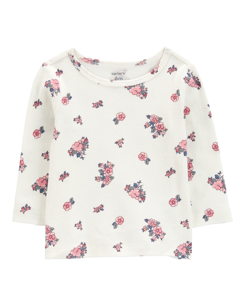 Baby 3-Piece Floral Long-Sleeve Tee & Jumper Set, image 3 of 6 slides